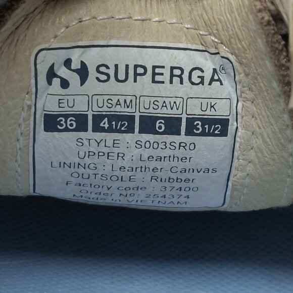 Superga Taupe Suede Leather Sneakers WOMEN'S US 6 - Picture 8 of 8